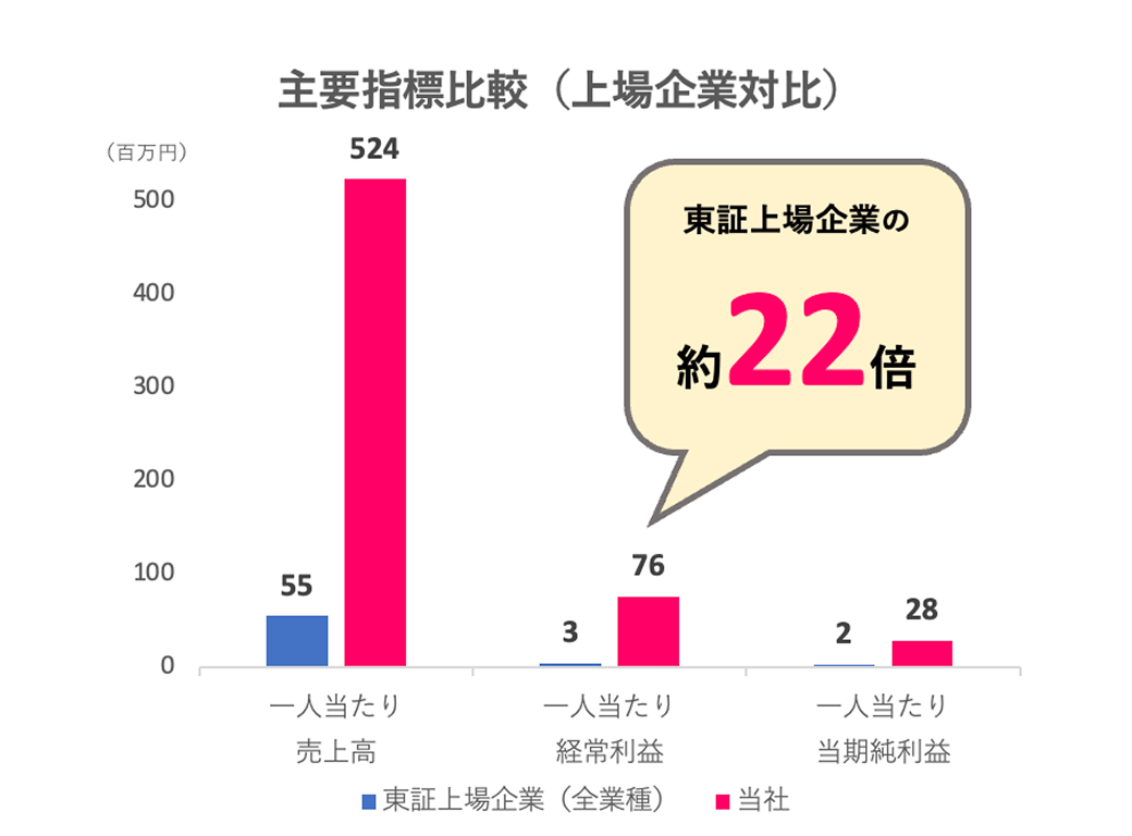 主要指標比較（上場企業対比）